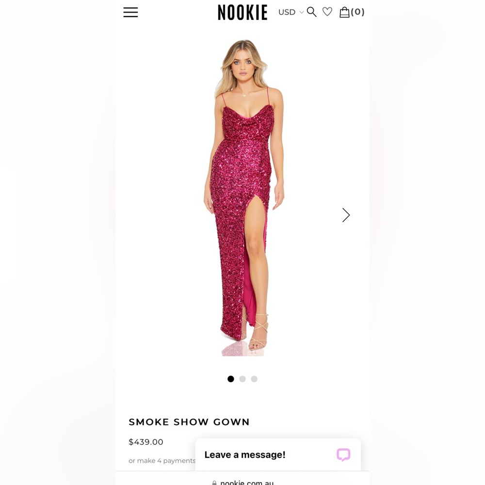 NWT Women’s Small Pink Sequin Gown